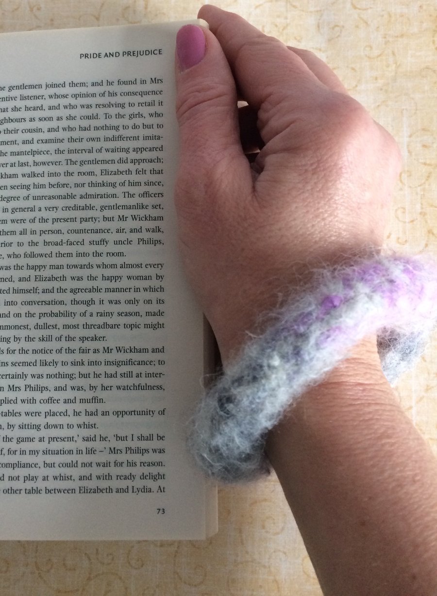 FELTED (wool ,alpaca blend) bracelet , bangle ... ready to ship...