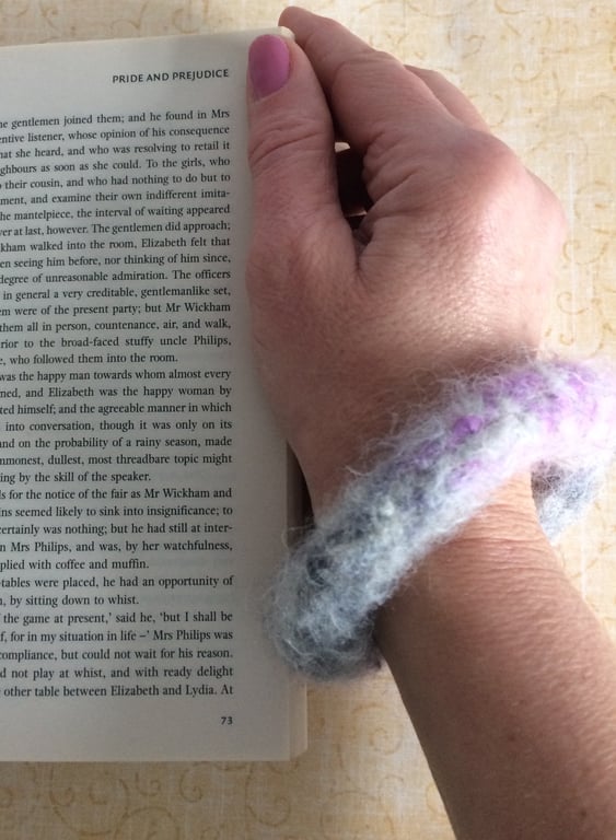 FELTED (wool ,alpaca blend) bracelet , bangle ... ready to ship...