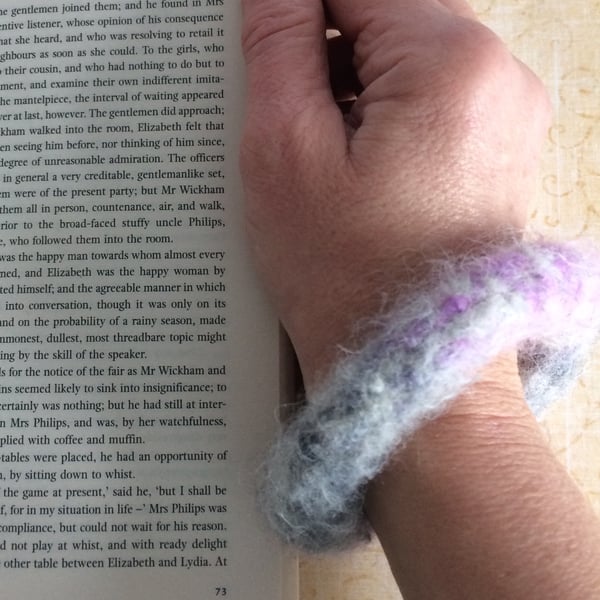 FELTED (wool ,alpaca blend) bracelet , bangle ... ready to ship...