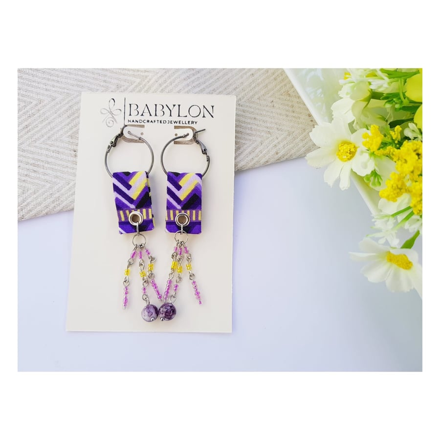 Handmade African Tribal-Style Patterned Earrings