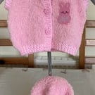 Baby faux fur waistcoat & matching hat