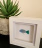 Sea Glass Fish Wall Art - Handmade 10 x 10 cm Shadow Box Frame - Image 2
