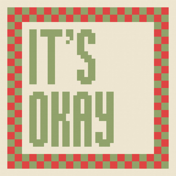 IT'S OKAY Needlepoint Cushion Pattern - Large Digital Tapestry Chart PDF