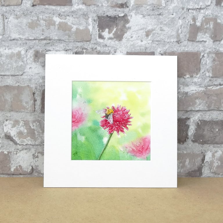 Tree Bee Painting Nature Art Watercolour