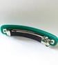 Handmade Teal Fused Glass Hair Barrette – Unique Artisan Hair Clip - Image 3