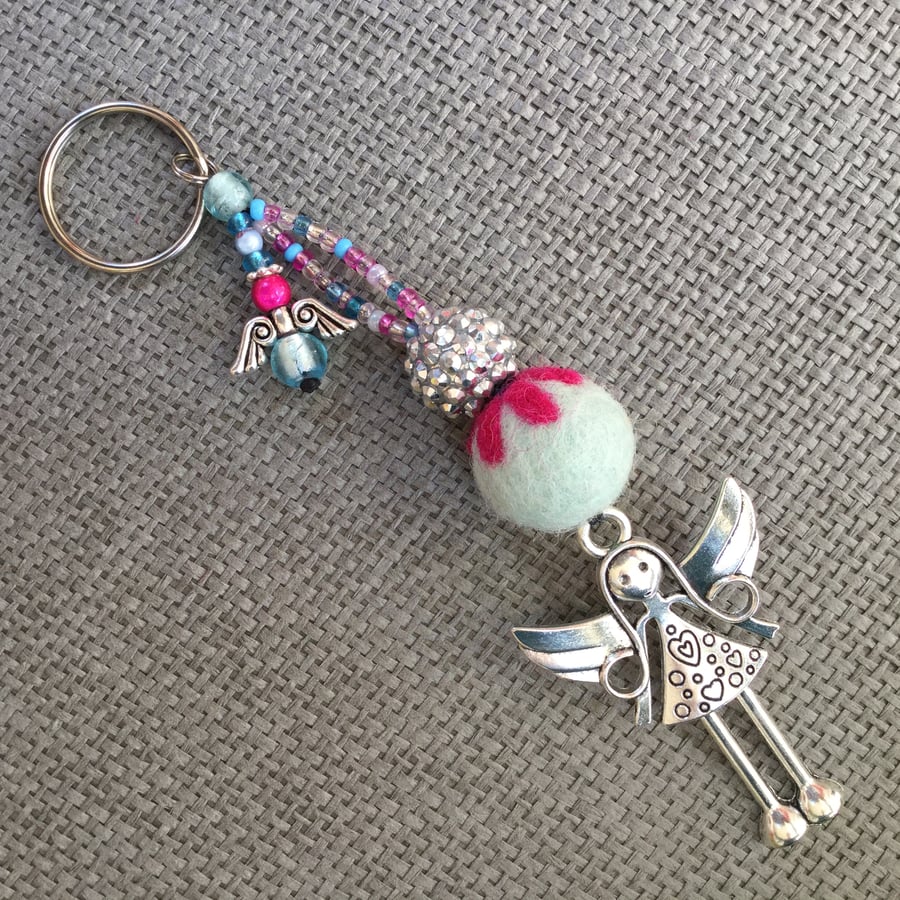 “Pink Frost Angel” Key Ring