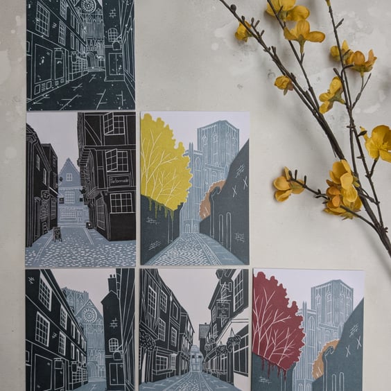 York Streets Greetings Card pack, Yorkshire Note Cards