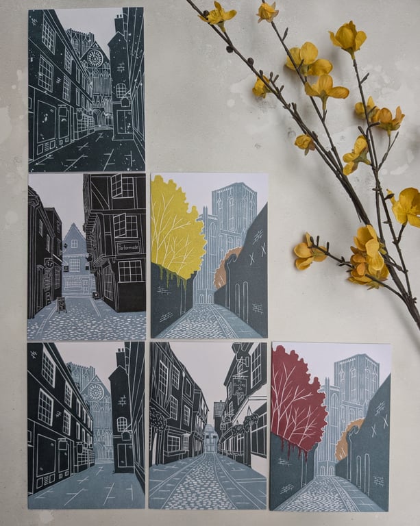 York Streets Greetings Card pack, Yorkshire Note Cards
