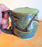 Pottery tree jug finished in green and brown bark colour glazes - Image 4