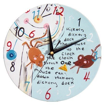 Hickory Dickory Dock Clock, Kids Clock, Nursery Decor, Gift for Baby, Wall Clock