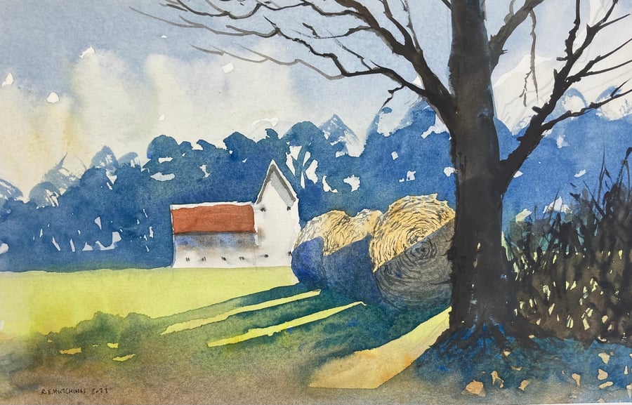 Easby farm (Pure Original Watercolour)