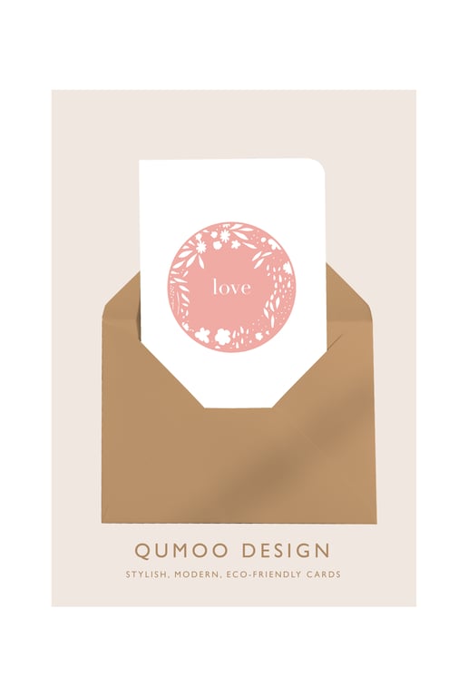 Cards Wedding card love birthday friend pink cards (5-pack) (QM202)