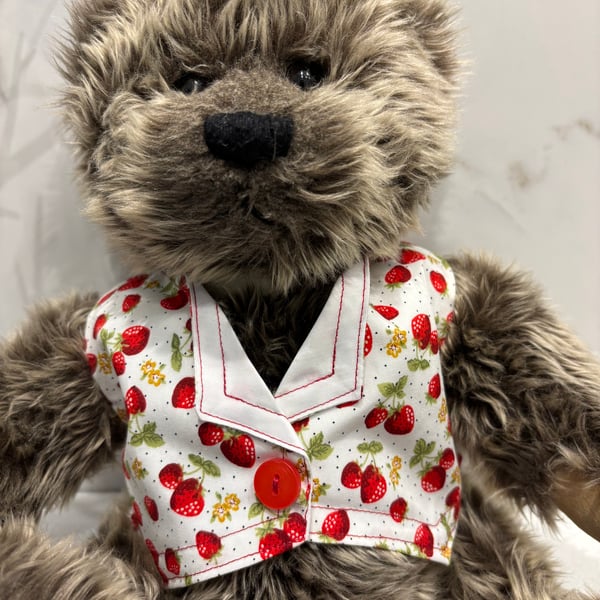 Teddy White Strawberry Waistcoat