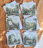 Humorous Garden Themed Greeting Card Set - Pack of 6 Blank Square Cards