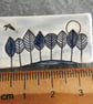 Handmade ceramic Blue Trees brooch - Image 3
