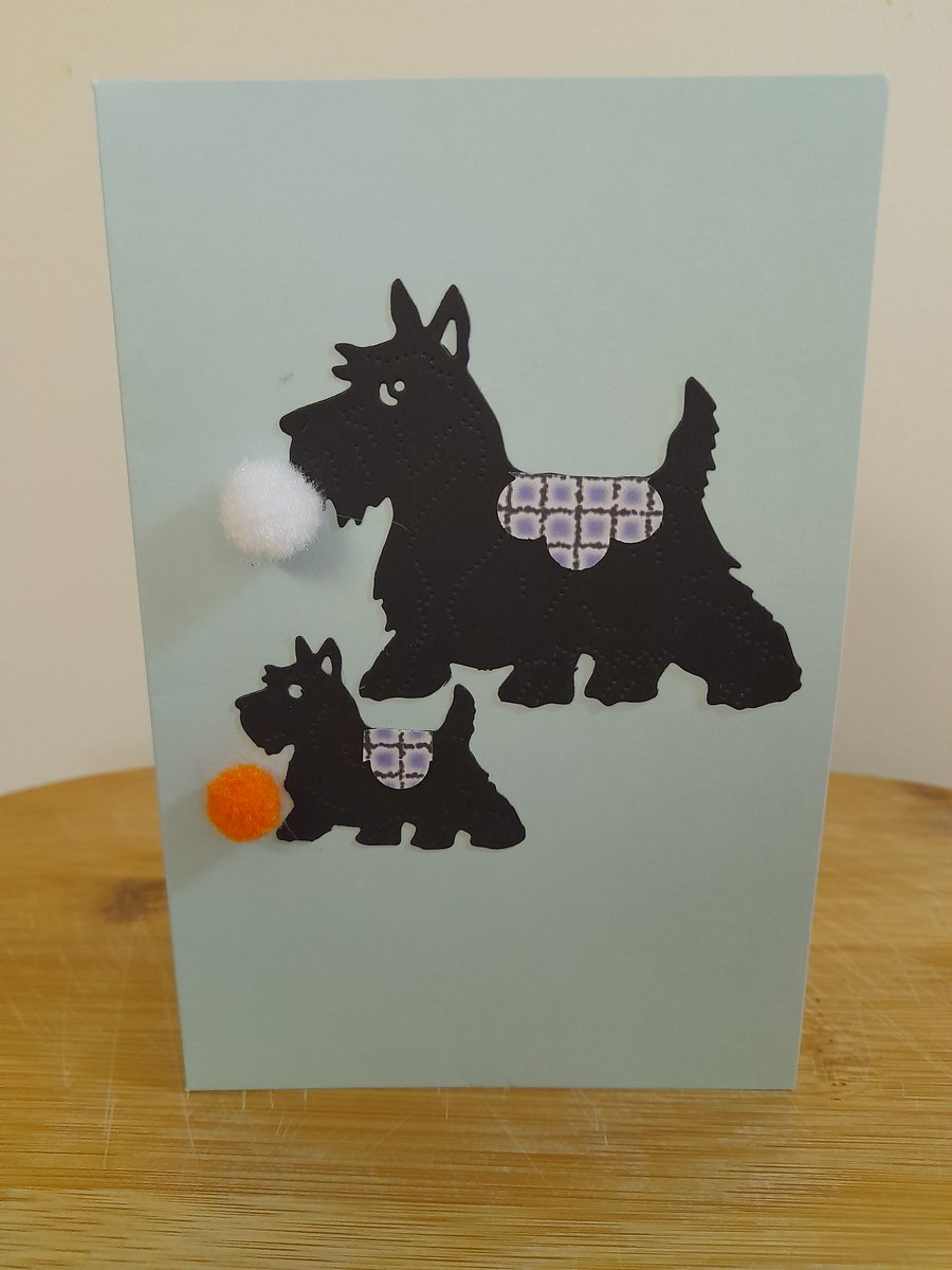 SCOTTIE DOGS GREETING CARD.