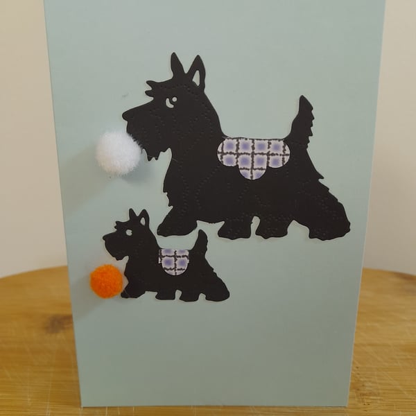 SCOTTIE DOGS GREETING CARD.