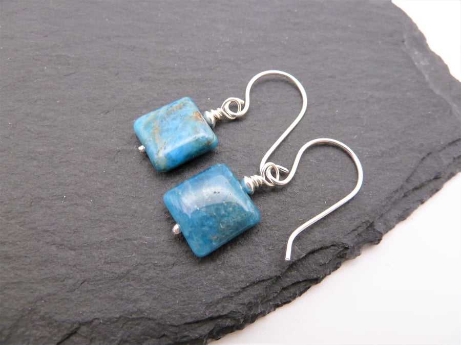 sterling silver earrings, apatite gemstone jewellery