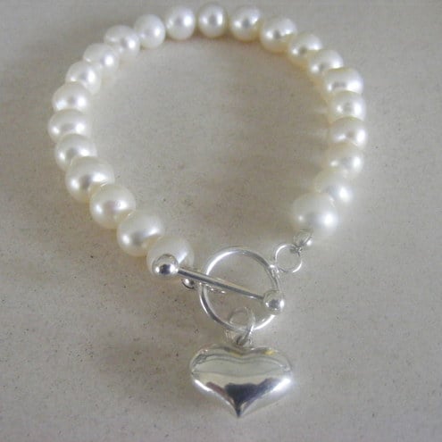 Sterling silver and freshwater pearl bracelet