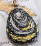 Embroidered Shell Pendant with Yellow detail - Image 3