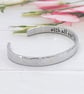 Hand Stamped Personalised Hammered Hidden Message Cuff Bracelet for Women Men