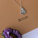 .999 Fine Silver Half Butterfly Pendant Necklace