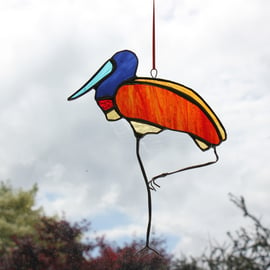 Stained Glass Jabiru Stork hanging