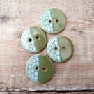 Buttons, handmade pottery buttons, set of 4