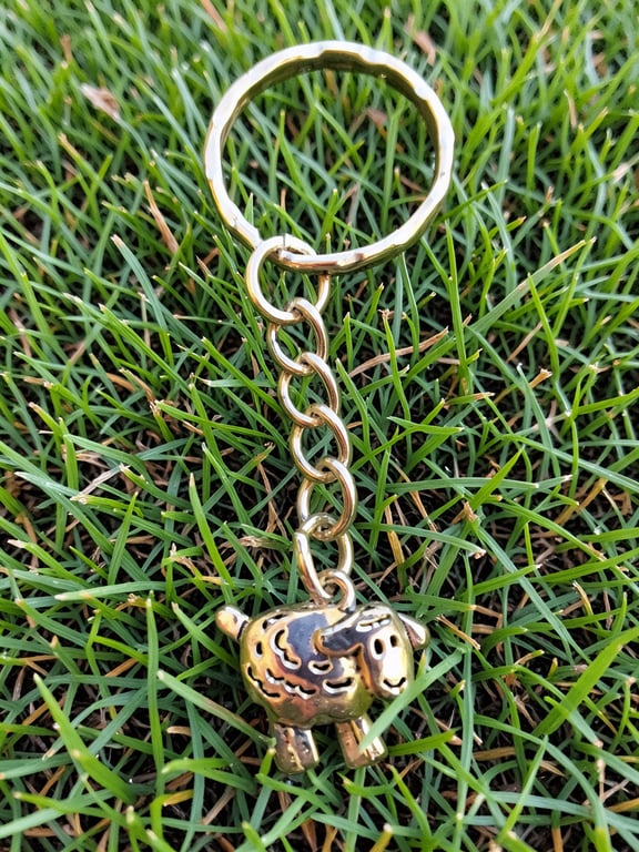 Sheep Keyring Silver Plated Charm 