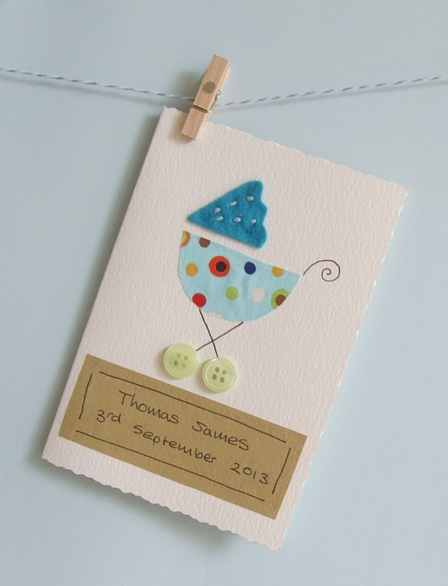 New baby card personalised