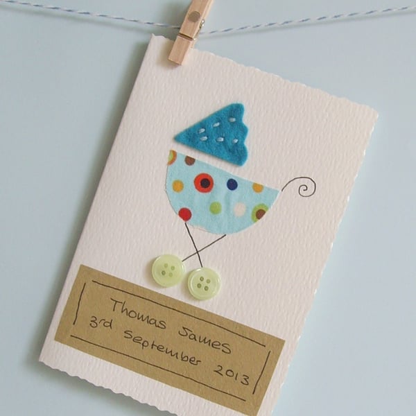 New baby card personalised