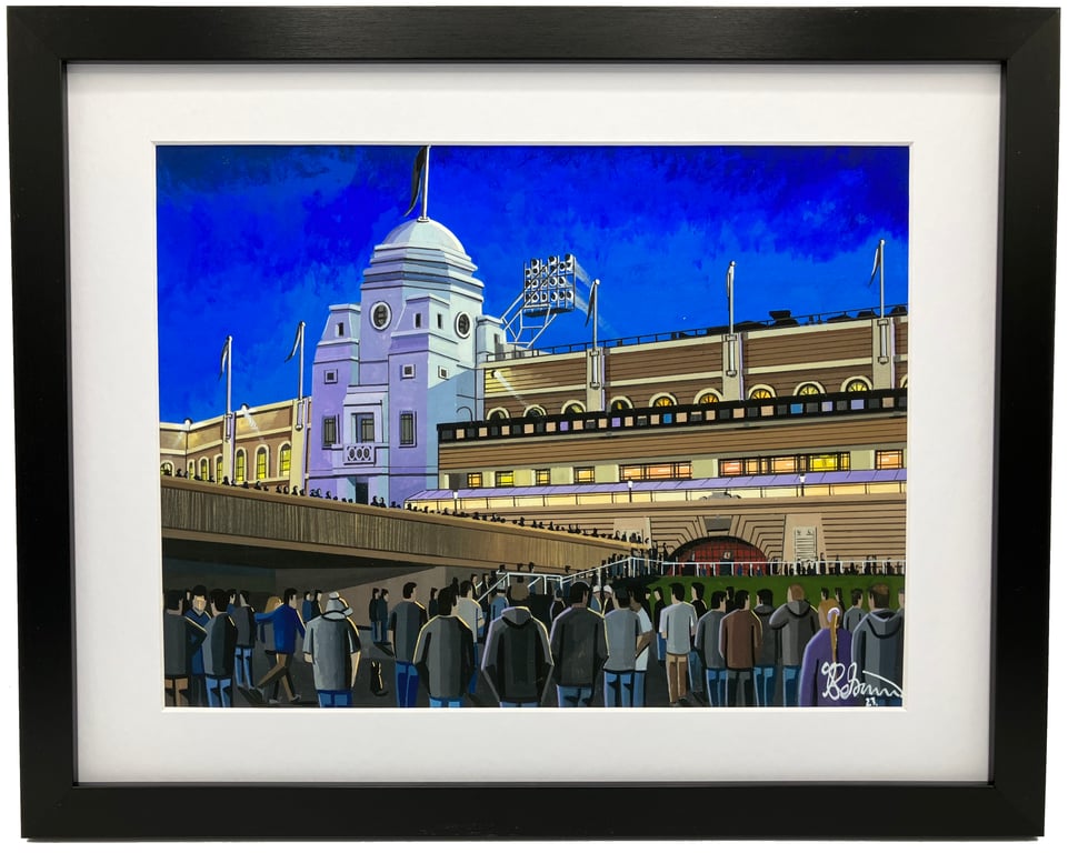 England National Team, Retro Old Wembley Stadium. Framed Football Art Print