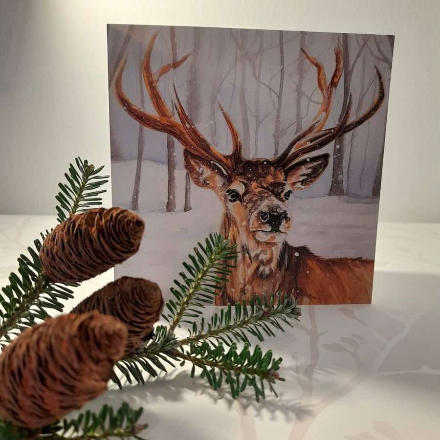 Winter Stag - Greeting Card