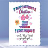 Humorous State Pension 66th Birthday Card - GO GIRL GO - 