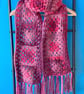 Chunky Crocheted Granny Square Scarf - Shades of Pink - Image 6