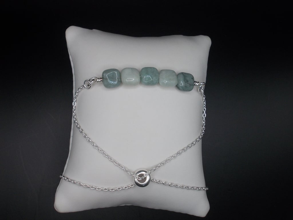 Jadeite square slider bracelet