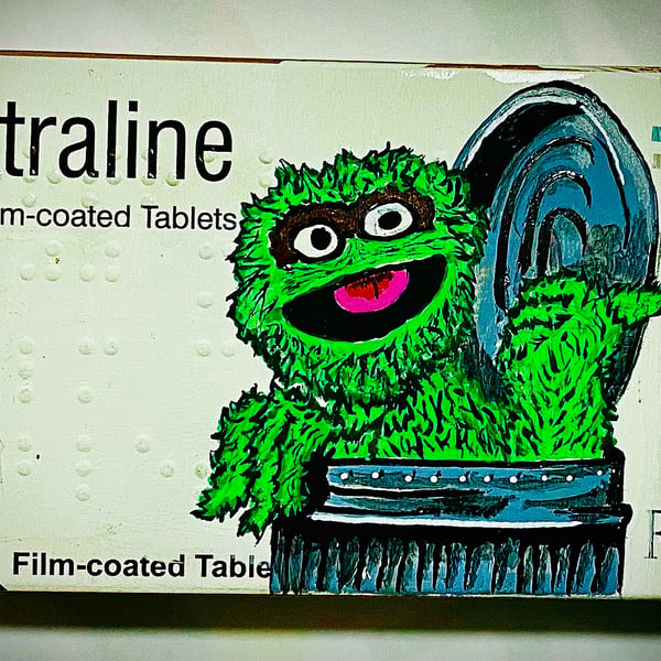 Oscar the Grouch on drugs 