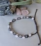Rose and cloud quartz  adjustable bracelet for love and optimism