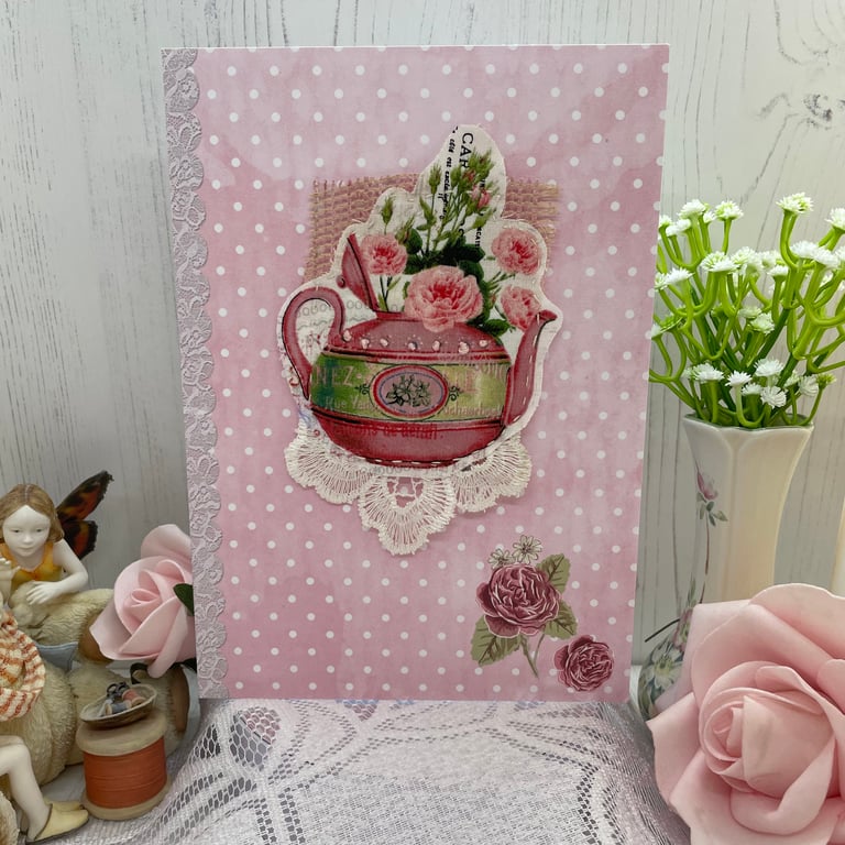 Tea Room - Afternoon Tea Greeting Card Design 2 by Carolee Crafts PB3 0005