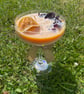 Passion Fruit & Rose Handmade Soy Wax Candle in a cocktail glass with fragrance. - Image 4