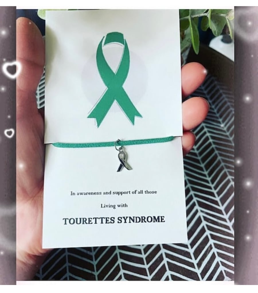 Set of 6 in awareness and support of Tourette’s syndrome ribbon charm x6 set