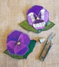 Silk pansy brooch: shades of purple and mauve - Image 2