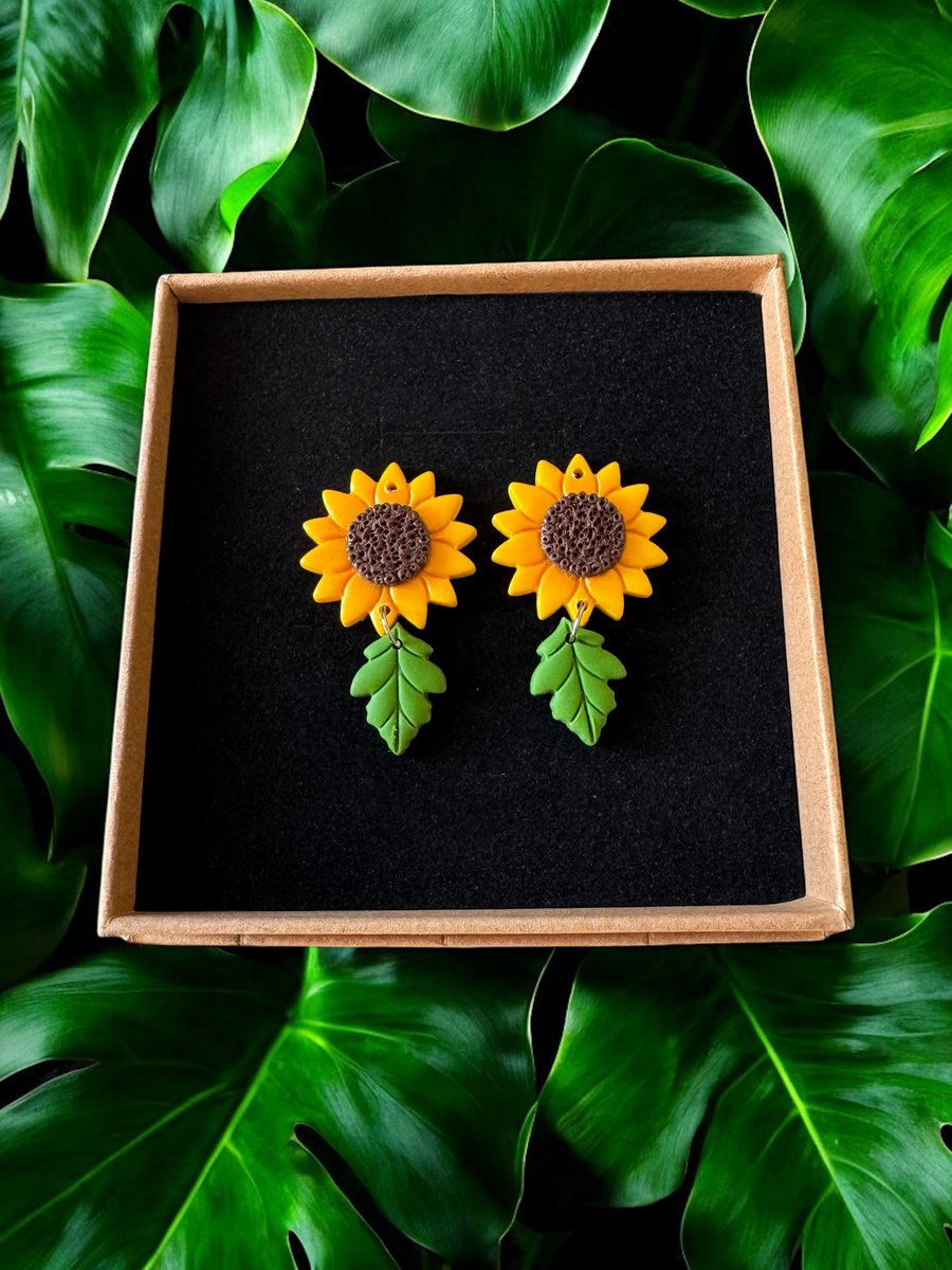 Sunflower - Orange Halo Earrings 