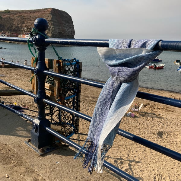 Shallows Linen Handwoven Scarf