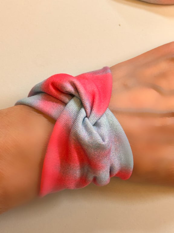 Twist style fabric bracelet cuff in pastel shades tattoo cover up wrist