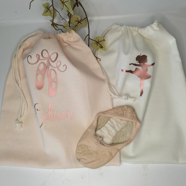 Ballet shoe bag. Shoe bag. Ballet bag. Personalised ballet bag. Handmade 
