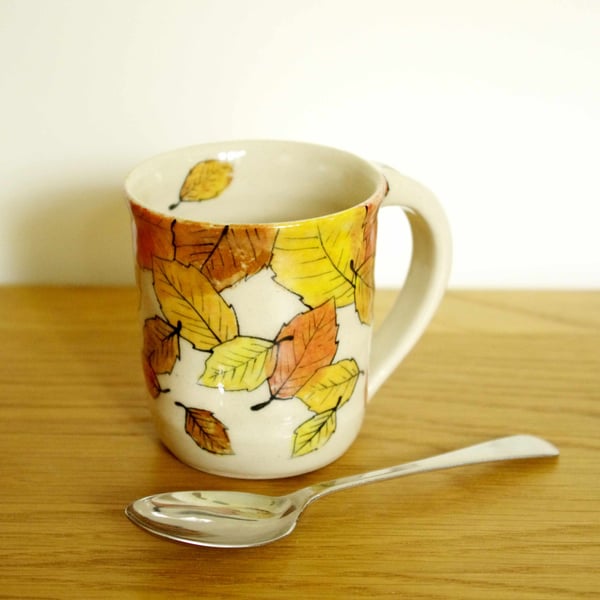 Small Coffee Mug - Autumn Colours Beech Leaves 
