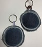 Upcycled denim key ring. Boho N - Image 4