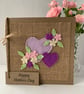 Handmade Mother’s Day Card. Hearts and flowers from wool felt. 
