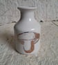 Stoneware bud vase with a copper toadstool image - Image 2